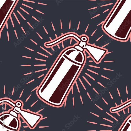 Stylish illustration of a fire extinguisher with radiating lines on a vector