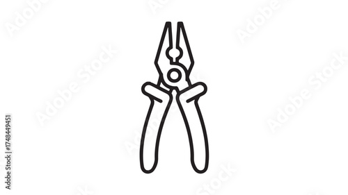 Simple line drawing of a pair of pliers, a versatile tool for various tasks.