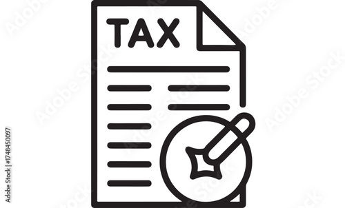 Tax form with pen, symbolizing financial calculation and paperwork