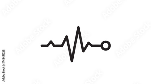 Simple electrocardiogram line representing a healthy heartbeat and vital signs