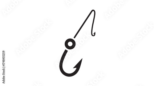 Simple, clean illustration of a fishing hook and line