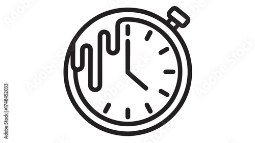 Melting stopwatch symbolizing urgency and passing time