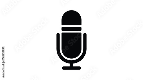 Classic retro microphone icon symbol for audio recording and broadcasting