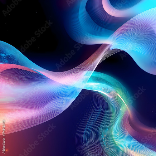 Vibrant Purple and Blue Flow – Abstract Light Energy
