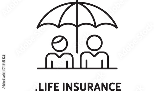 Two people protected under an umbrella, symbolizing security and life insurance.