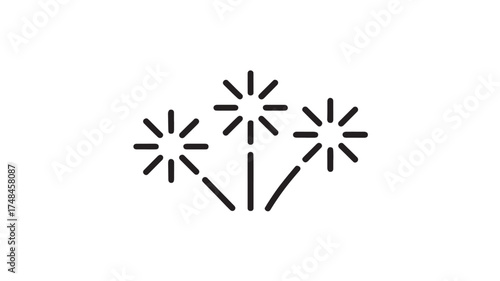 Festive fireworks explode in a celebratory display against a dark background.