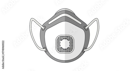 Detailed Illustration of a Protective Respiratory Mask.