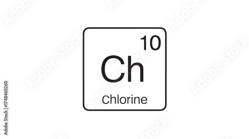 Simple graphic representation of the chemical element Chlorine from the periodic table.