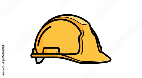Yellow Hard Hat Safety Headwear for Construction Workers.