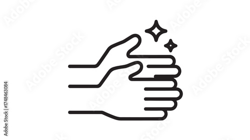 Clean hands sparkling with hygiene and health protection