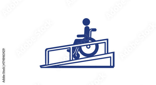 Wheelchair Ramp Access Symbol: Accessibility for People with Disabilities.