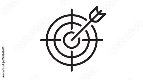 Arrow hitting the bullseye on a target, representing achievement and success