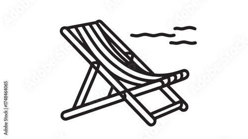 Relaxing deck chair on a sunny day by the water