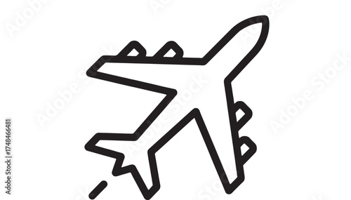 Sleek outline of an airplane in flight, symbolizing travel and adventure