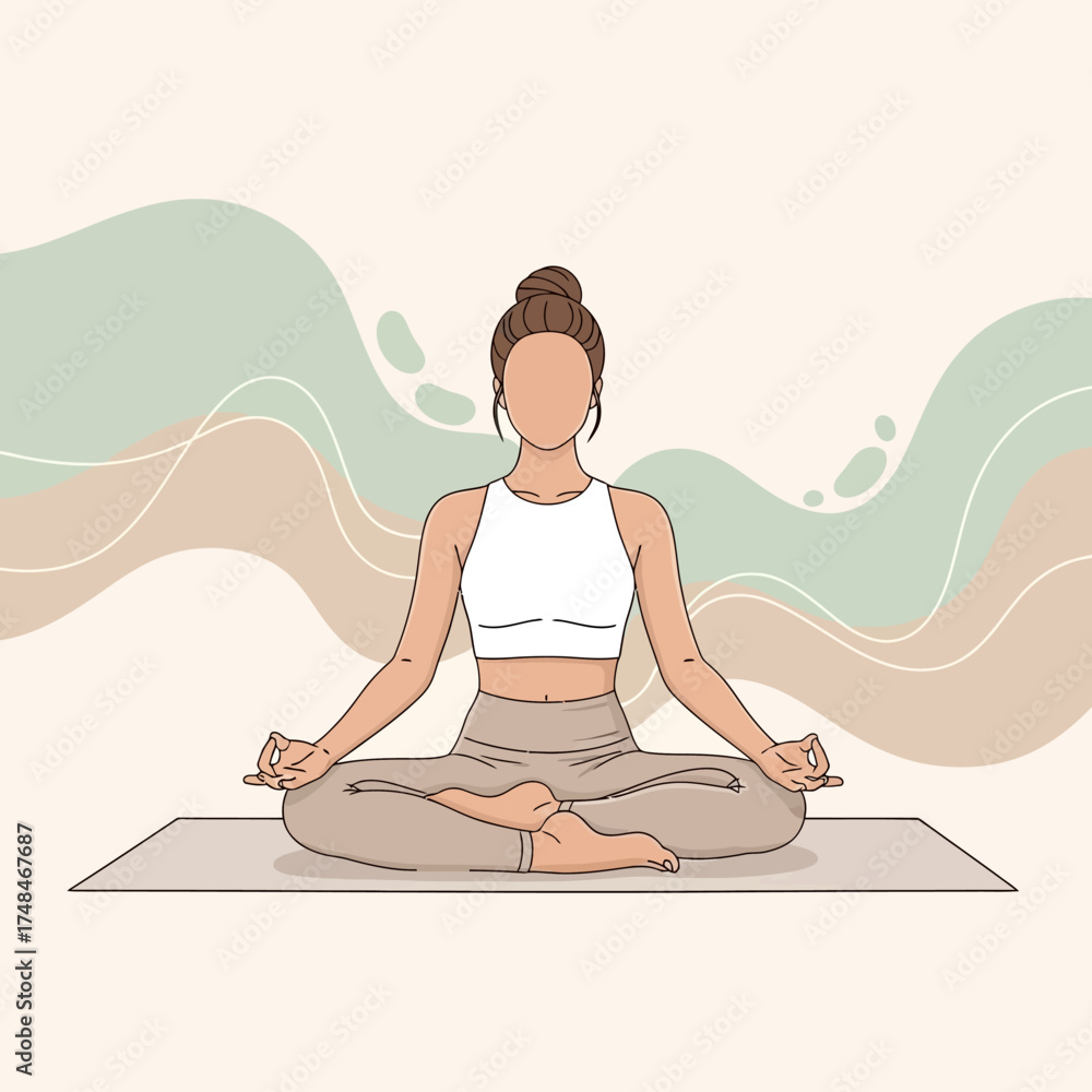 custom made wallpaper toronto digitalYoung woman doing yoga or meditation on the beach in a lotus pose for health and relaxation