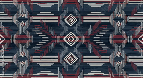 Abstract geometric ethnic pattern with diamond shapes