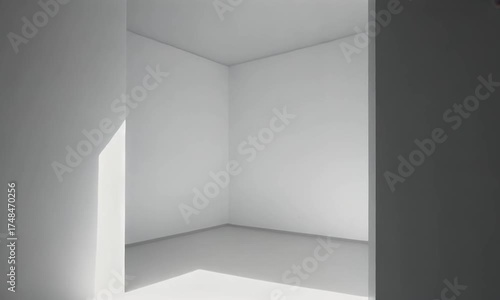 Wallpaper Mural Minimalist White Interior Space with Dramatic Light and Shadow Contrast architecture Torontodigital.ca