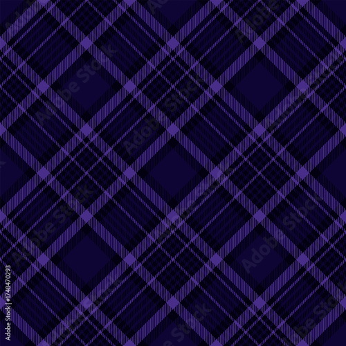 Repeating patern plaid.Seamless purple,black color check pattern.Checkered design for prints. Repeated tartan fabric.Vector scottish fabriс. Ekose texture. Madras flannel. Checker line. Stripe gingham