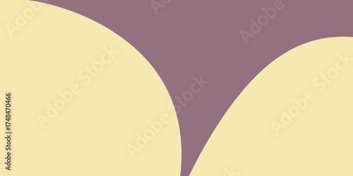 Inverted Arch Illustration Vector Background. Abstract vector design with two inverted parabolic arches creating a deep 'V' shape, using beige and purple tones.