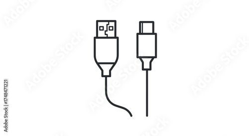 USB and USB-C Cable Connectors: Data Transfer and Charging Technology.