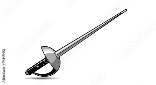 Elegant Fencing Foil: A Classic Weapon for Sport and Training.