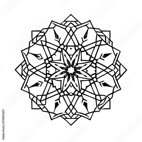 Intricate geometric mandala design with symmetry