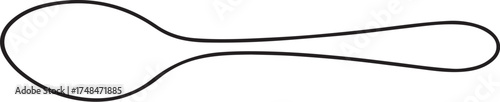 Simple outline drawing of a teaspoon on a for design projects vector Icon