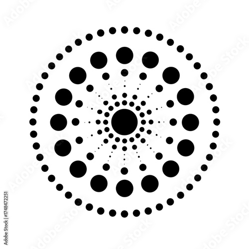 Circular dot pattern with radiating design