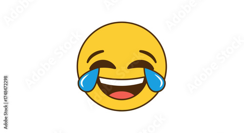 Joyful laughing emoji with tears of happiness.