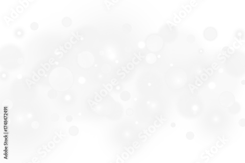 Sparkling white glitter with glowing stars and bubbles on transparent background