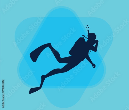 scuba diver vector illustration
