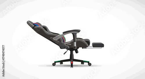 Ergonomic Gaming Chair with Footrest Extended Reclined Position Comfortable Seating.