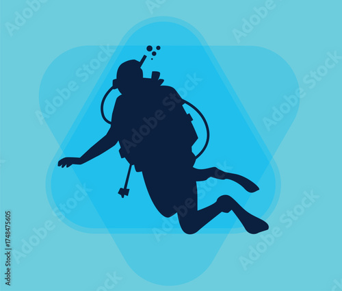 scuba diver vector illustration