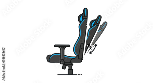 Ergonomic Gaming Chair with Adjustable Backrest and Armrests.