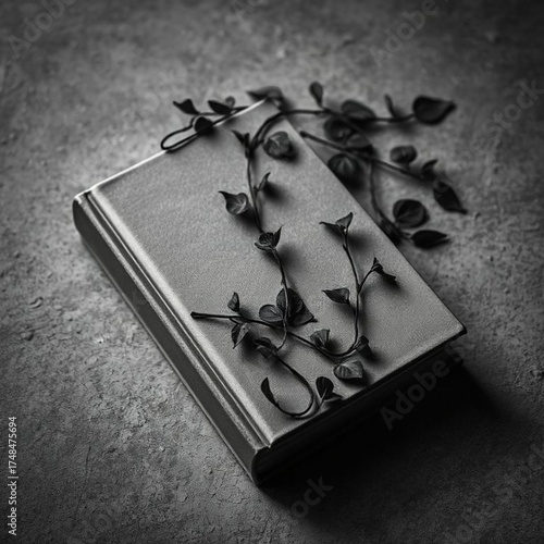 old book on a black background