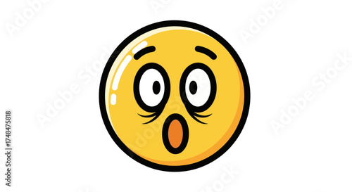 Shocked Yellow Emoji with Wide Eyes and Open Mouth.