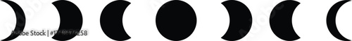 Vector phases of the moon illustration scalable eps icon for celestial design
