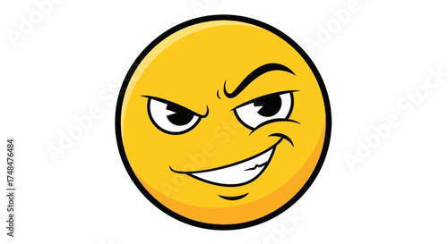 Mischievous Yellow Emoji Face with a Sly Grin.