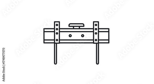Simple line art icon of a flat screen television wall mount bracket.