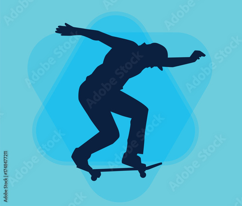 silhouette of a young man jumping