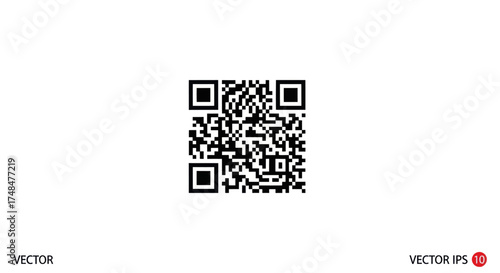 Canvastavla Black and White QR Code Square for Digital Scanning.