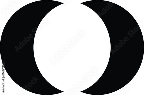 Stylized crescent moon vector illustration scalable geometric icon for design projects