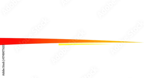 Vibrant Red Orange Yellow Gradient Horizontal Line Graphic Element.