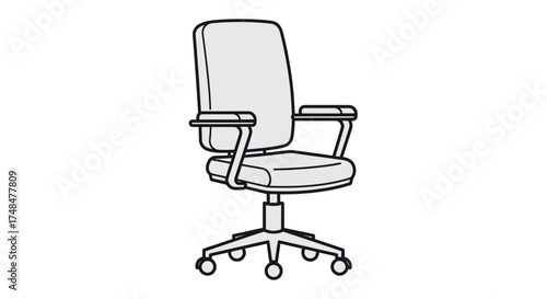 Modern Office Chair with Armrests and Rolling Base.