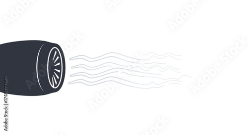 Sleek Black Hair Dryer Emitting Gentle Waves of Air.