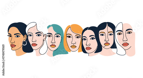 Diverse women united in solidarity and strength.