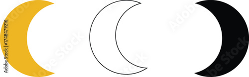 Versatile crescent moon vector illustrations for celestial projects scalable eps graphics
