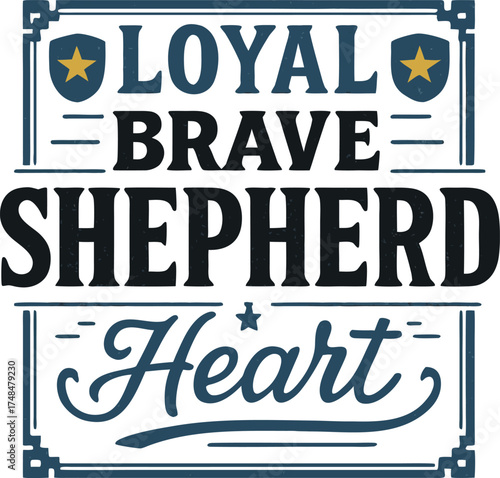 Loyal Brave Shepherd Heart German Shepherd Dog Blue