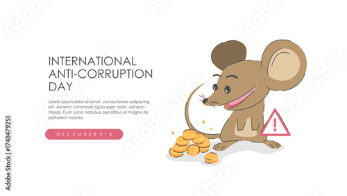 vector international anti corruption day poster template