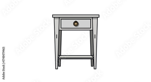 Simple wooden bedside table with a single drawer and open shelf.